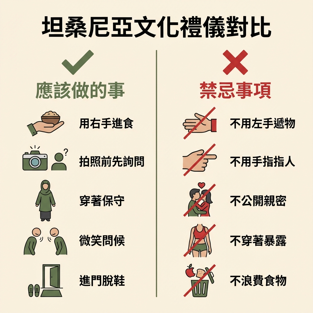 坦尚尼亞文化該做與不該做的對比